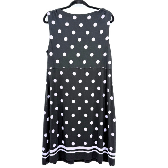 Soma Womens Dress XL Black Lavender Polka Dots Sleeveless Empire Waistline Flowy - Picture 3 of 6